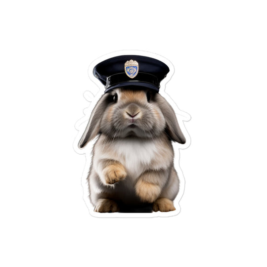 Holland Lop Security Officer Bunny Sticker - Stickerfy.ai