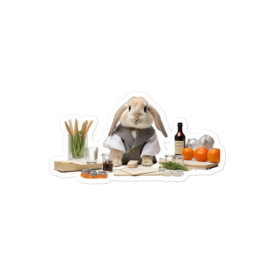 Holland Lop Knowledgeable Pharmacist Bunny Sticker - Stickerfy.ai