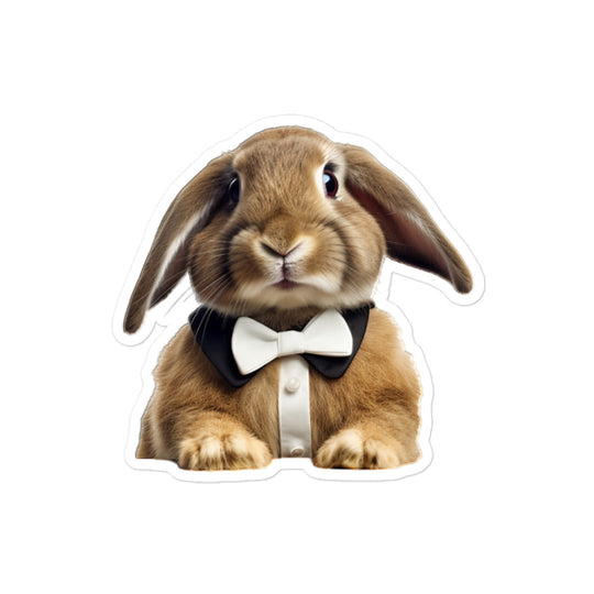 Holland Lop Welcoming Hotel Bunny Sticker - Stickerfy.ai