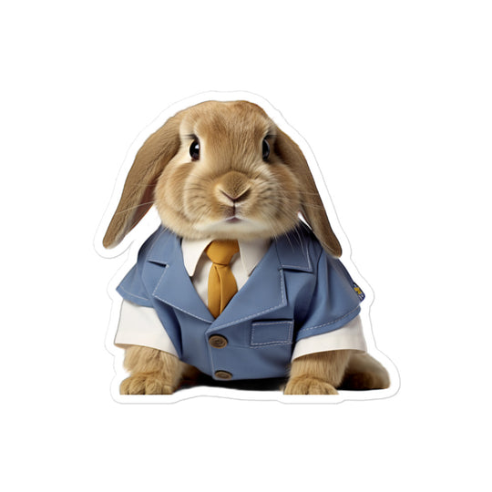 Holland Lop Welcoming Hotel Bunny Sticker - Stickerfy.ai