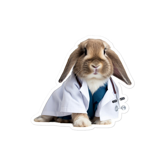 Holland Lop Compassionate Doctor Bunny Sticker - Stickerfy.ai