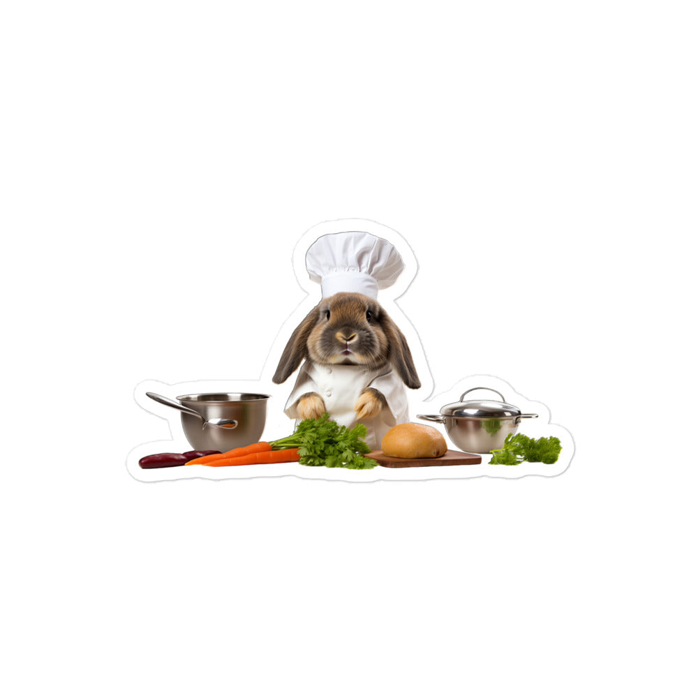 Holland Lop Chef Bunny Sticker - Stickerfy.ai