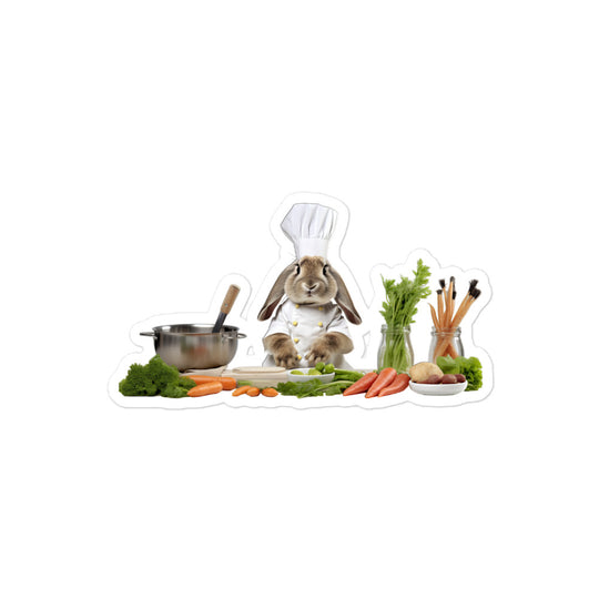 Holland Lop Chef Bunny Sticker - Stickerfy.ai