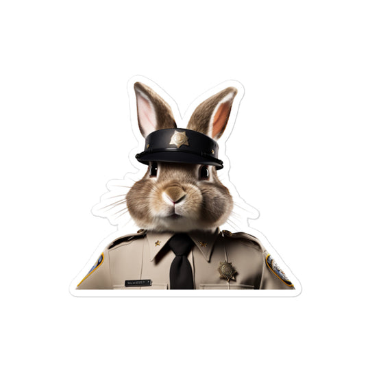 Jersey Wooly Security Officer Bunny Sticker - Stickerfy.ai