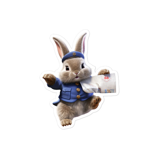 Jersey Wooly Mail Carrier Bunny Sticker - Stickerfy.ai