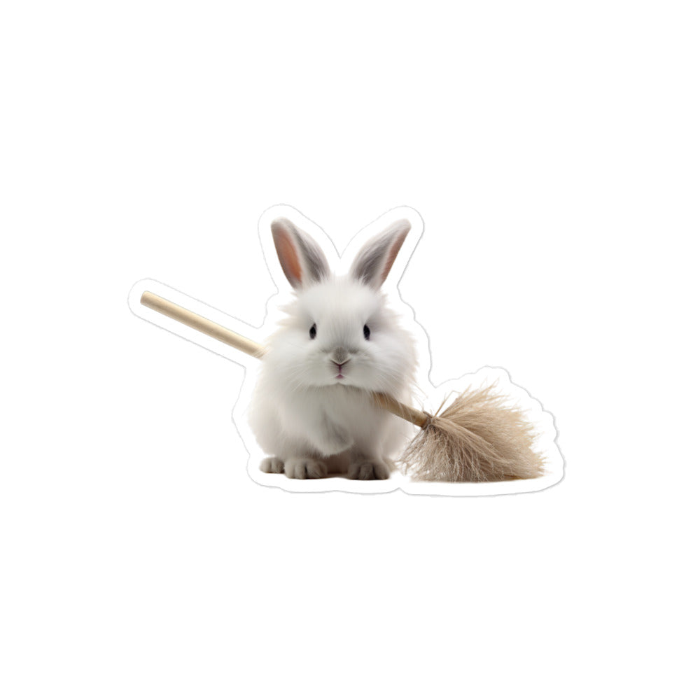 Jersey Wooly Diligent Janitor Bunny Sticker - Stickerfy.ai