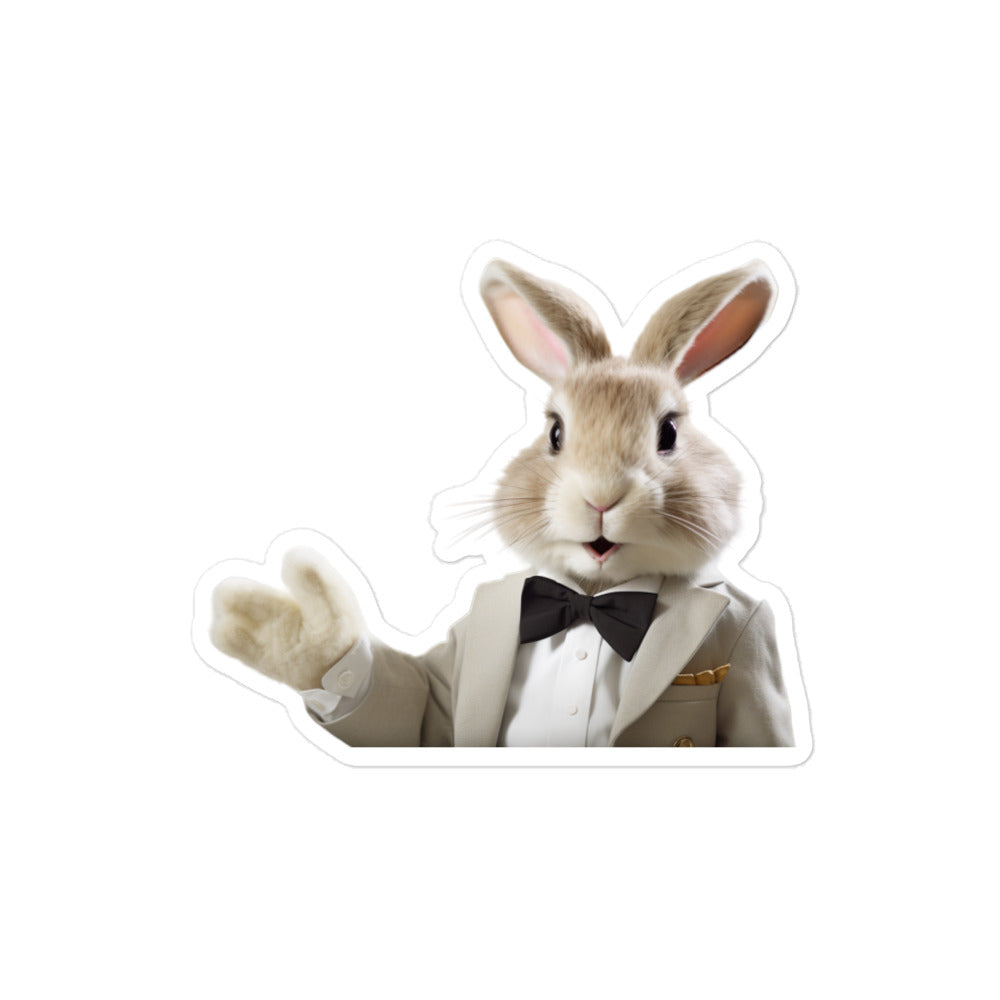 Jersey Wooly Welcoming Hotel Bunny Sticker - Stickerfy.ai