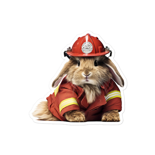 Jersey Wooly Brave Firefighter Bunny Sticker - Stickerfy.ai