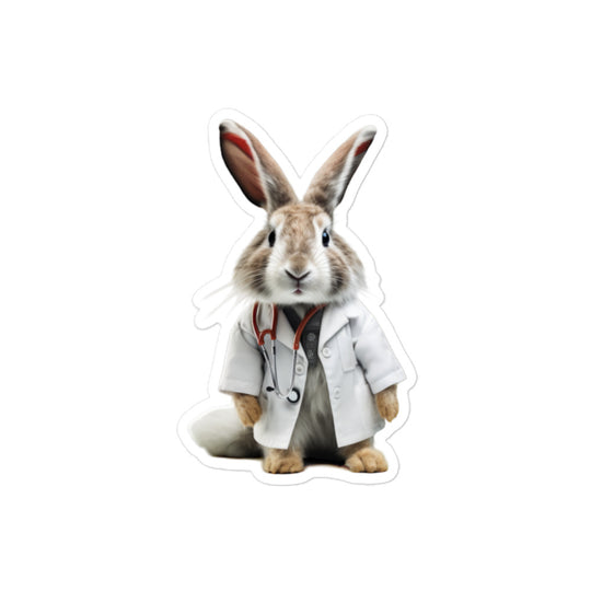 Jersey Wooly Compassionate Doctor Bunny Sticker - Stickerfy.ai