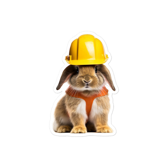 Jersey Wooly Contractor Bunny Sticker - Stickerfy.ai