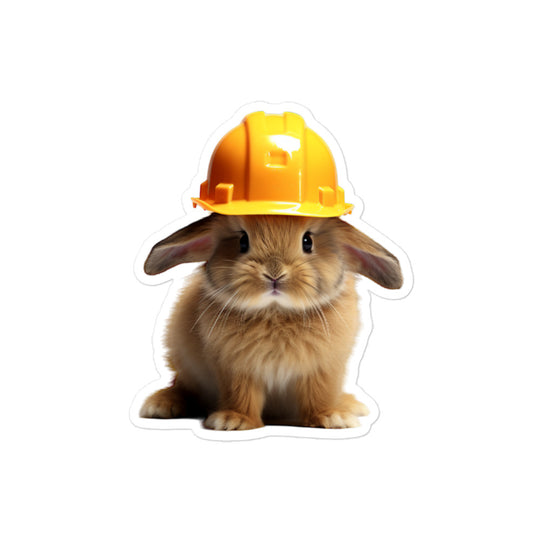 Jersey Wooly Contractor Bunny Sticker - Stickerfy.ai