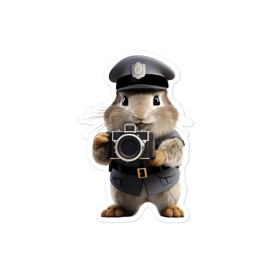 Jersey Wooly Security Officer Bunny Sticker - Stickerfy.ai