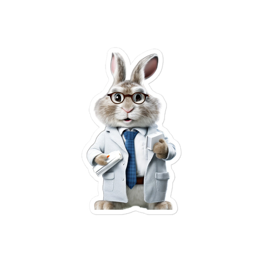 Jersey Wooly Knowledgeable Pharmacist Bunny Sticker - Stickerfy.ai