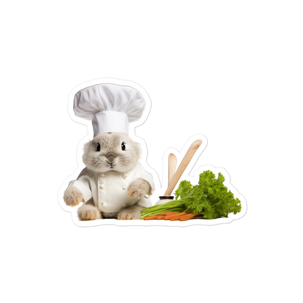 Jersey Wooly Chef Bunny Sticker - Stickerfy.ai