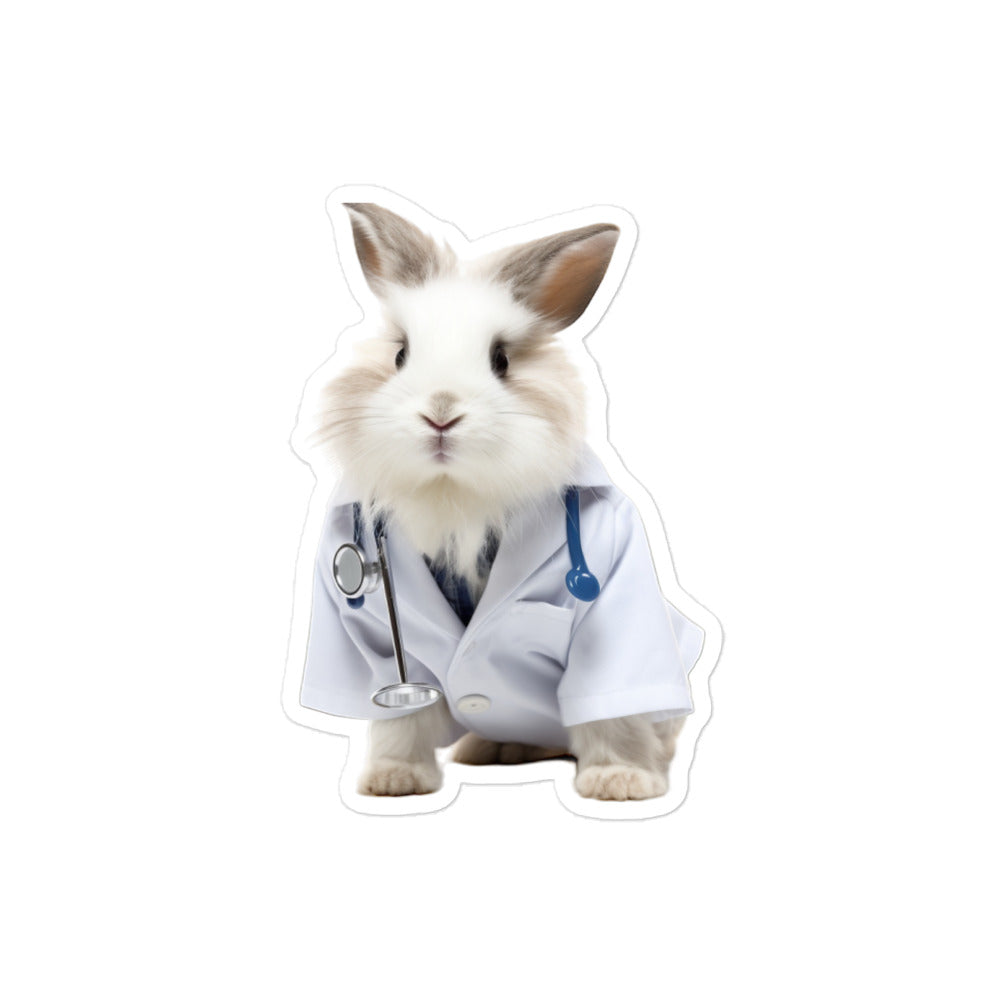 Lionhead Compassionate Doctor Bunny Sticker - Stickerfy.ai