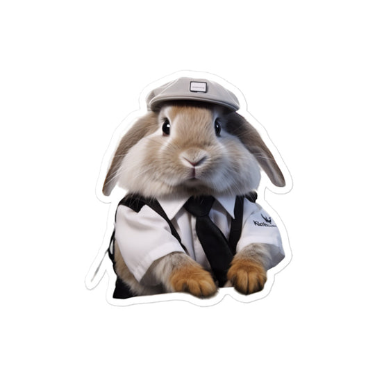 Mini Lop Transit Operator Bunny Sticker - Stickerfy.ai