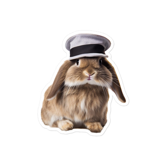 Mini Lop Transit Operator Bunny Sticker - Stickerfy.ai