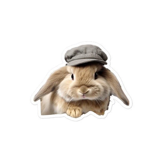 Mini Lop Transit Operator Bunny Sticker - Stickerfy.ai