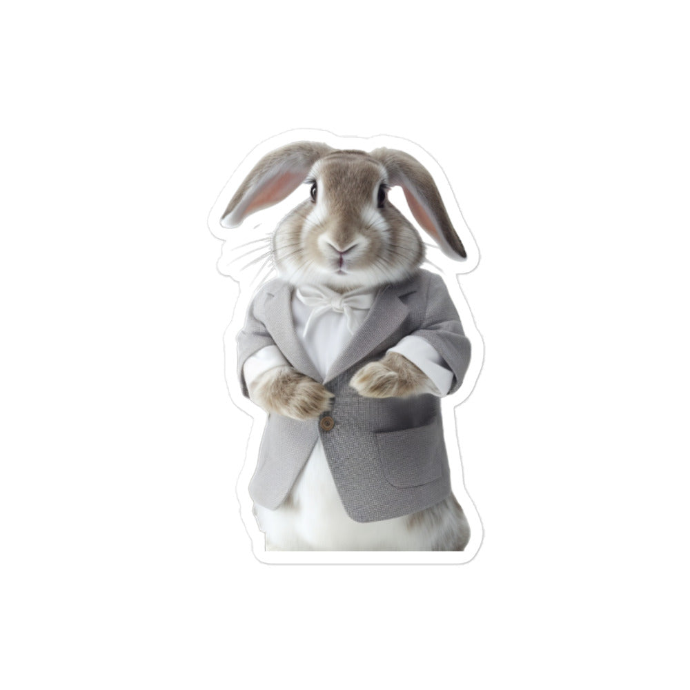 Mini Lop Knowledgeable Pharmacist Bunny Sticker - Stickerfy.ai