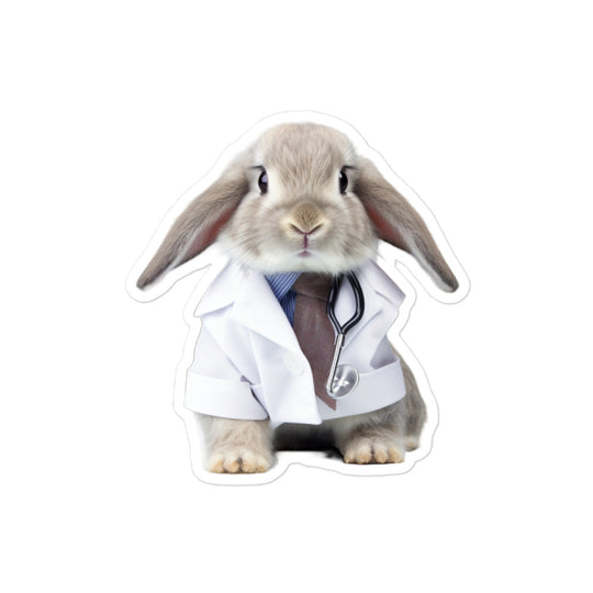 Mini Lop Compassionate Doctor Bunny Sticker - Stickerfy.ai