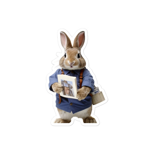 Mini Rex Mail Carrier Bunny Sticker - Stickerfy.ai