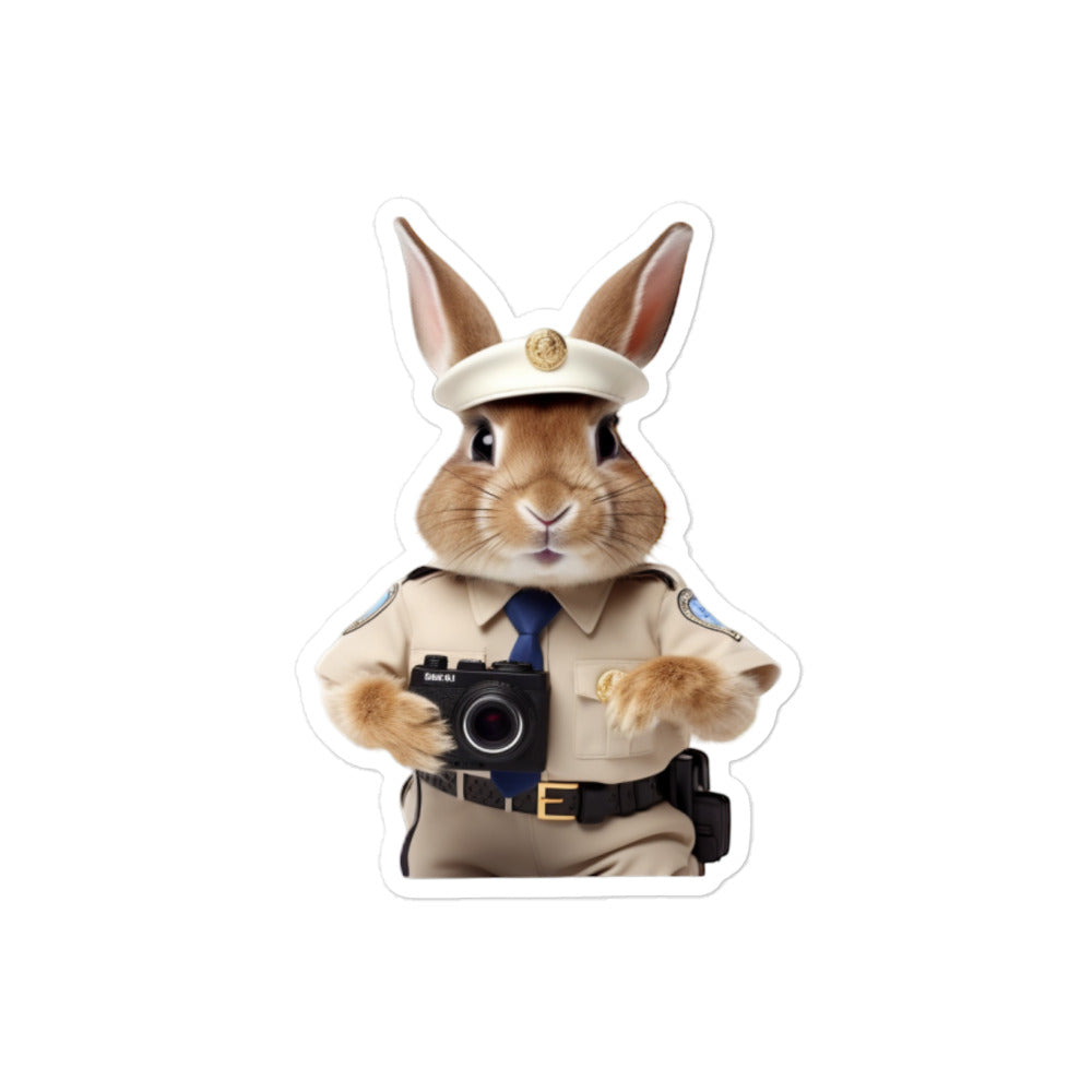 Mini Rex Security Officer Bunny Sticker - Stickerfy.ai