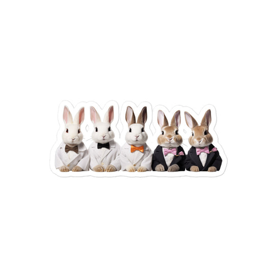 Mini Rex Welcoming Hotel Bunny Sticker - Stickerfy.ai