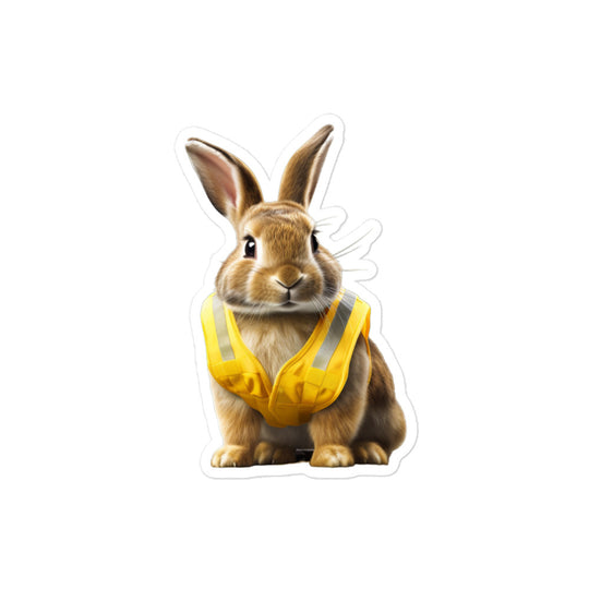 Mini Rex Contractor Bunny Sticker - Stickerfy.ai