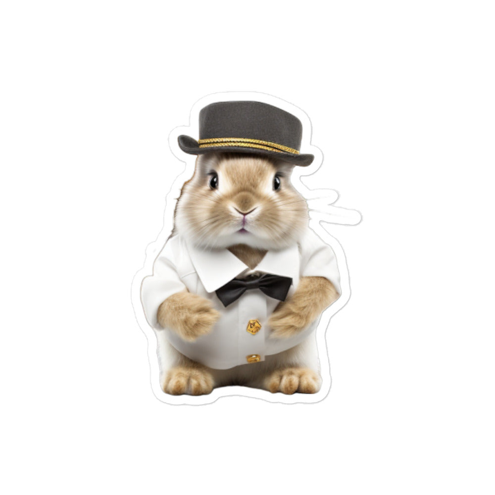 Mini Satin Transit Operator Bunny Sticker - Stickerfy.ai