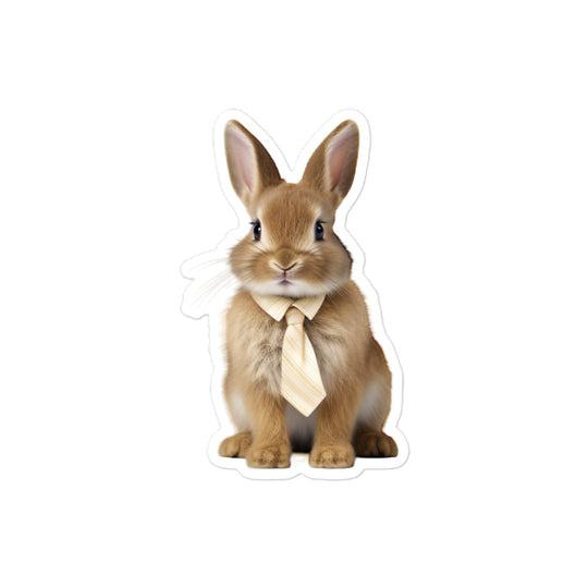 Mini Satin Persuasive Sales Bunny Sticker - Stickerfy.ai