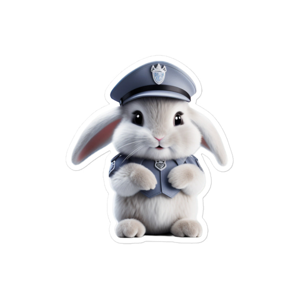 Mini Satin Security Officer Bunny Sticker - Stickerfy.ai