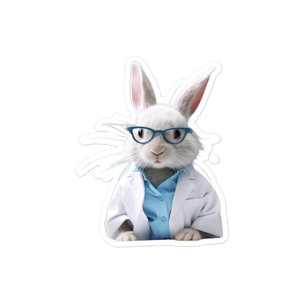 Mini Satin Knowledgeable Pharmacist Bunny Sticker - Stickerfy.ai