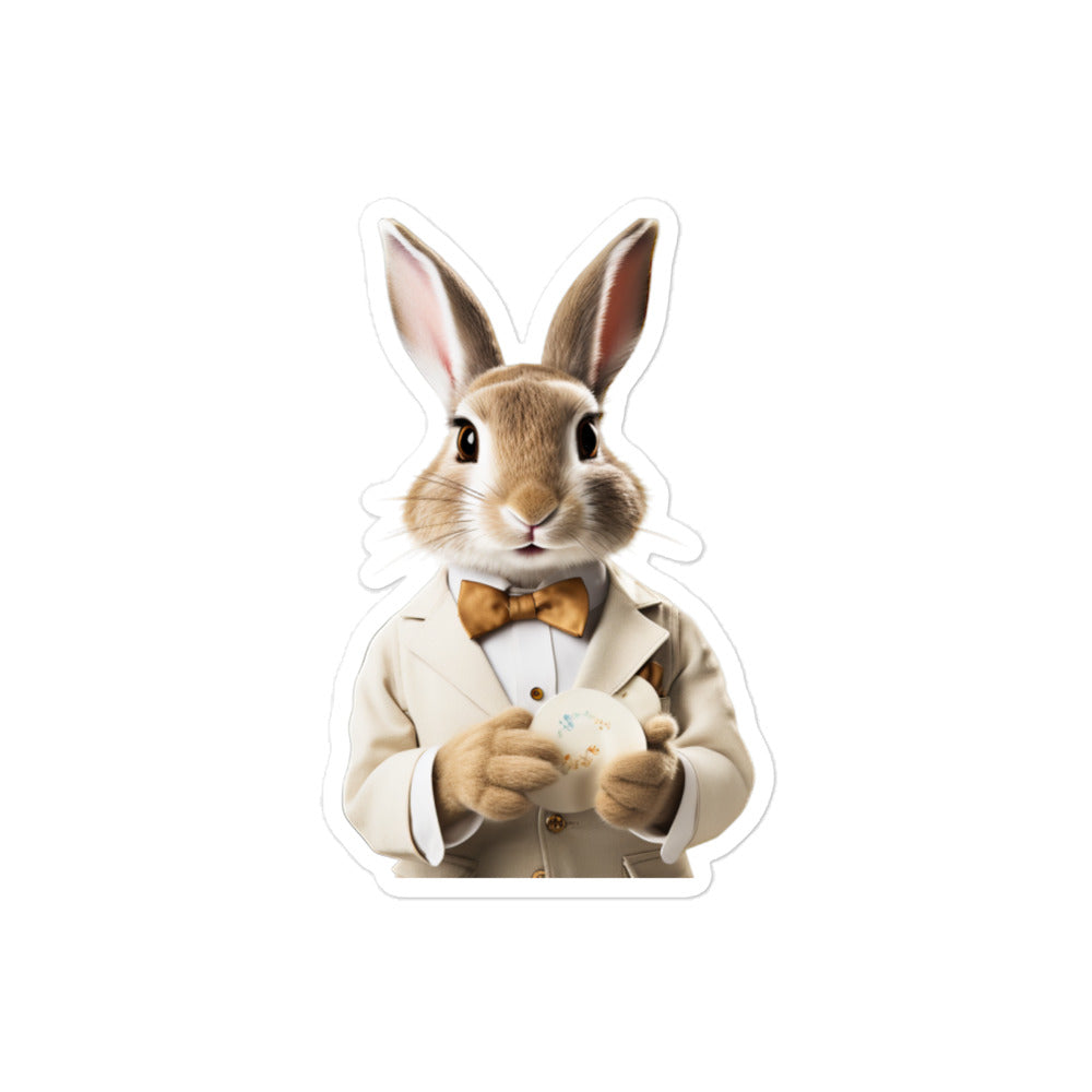 Mini Satin Welcoming Hotel Bunny Sticker - Stickerfy.ai