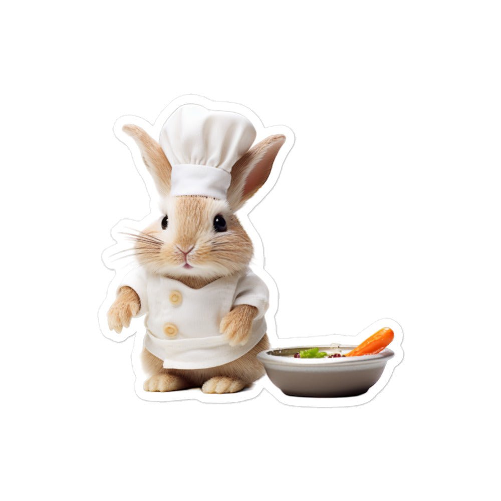 Mini Satin Chef Bunny Sticker - Stickerfy.ai