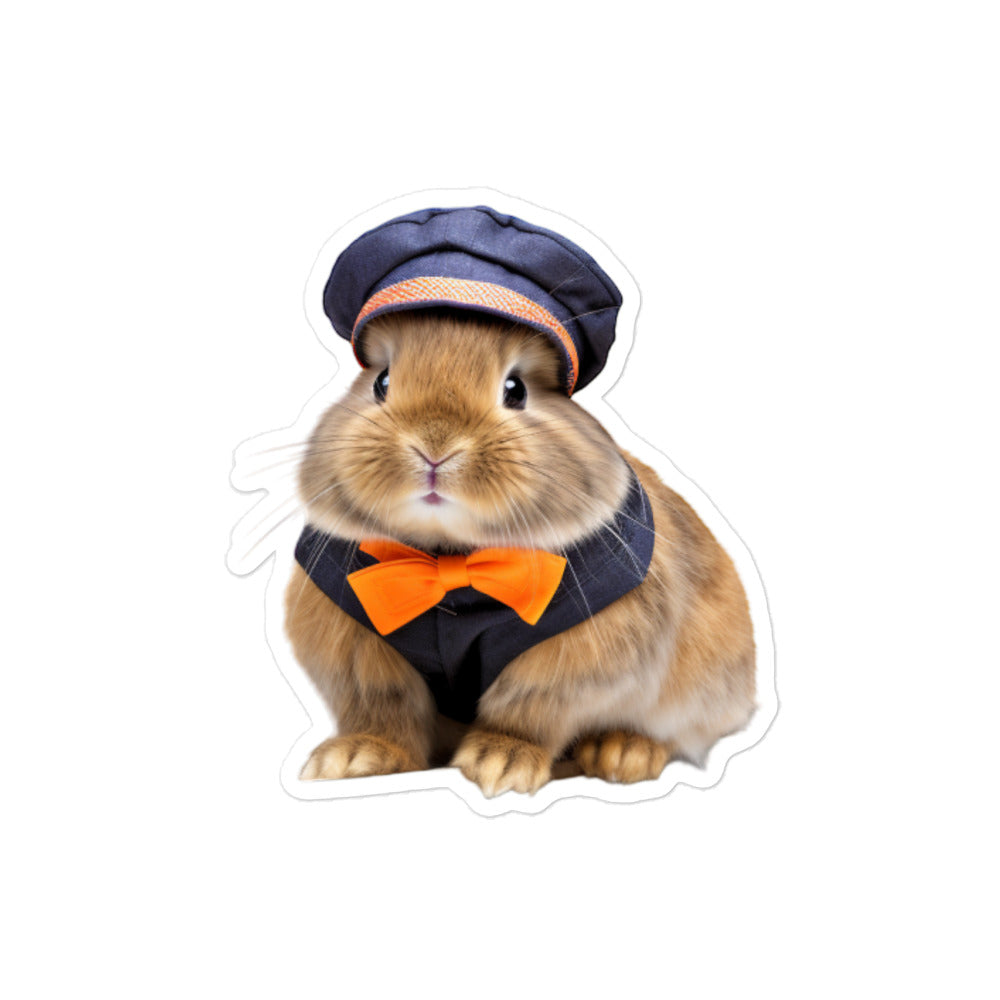 Netherland Dwarf Transit Operator Bunny Sticker - Stickerfy.ai