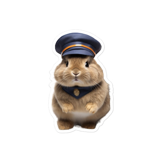 Netherland Dwarf Transit Operator Bunny Sticker - Stickerfy.ai