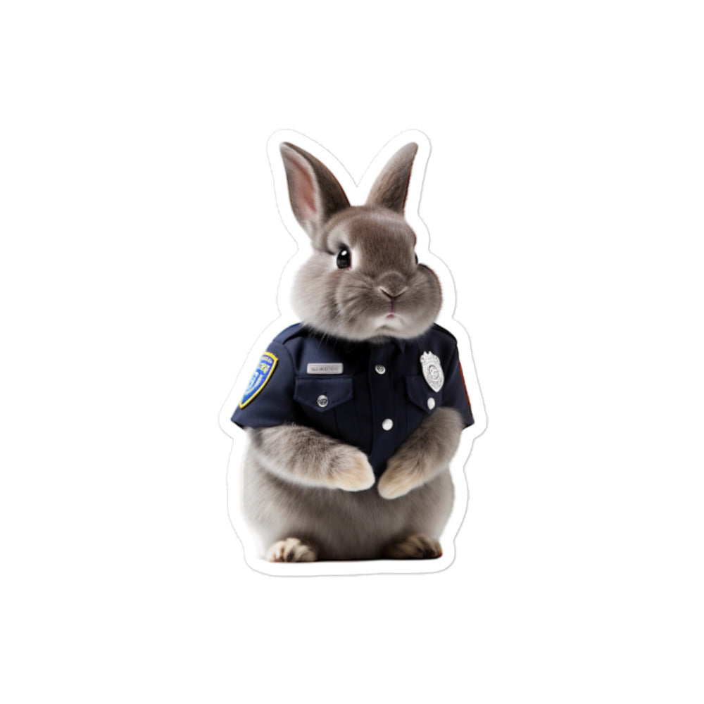 Netherland Dwarf Security Officer Bunny Sticker - Stickerfy.ai