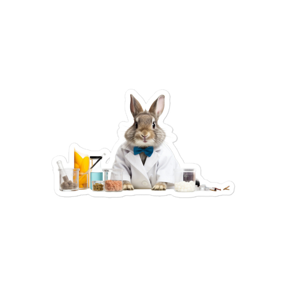 Netherland Dwarf Knowledgeable Pharmacist Bunny Sticker - Stickerfy.ai