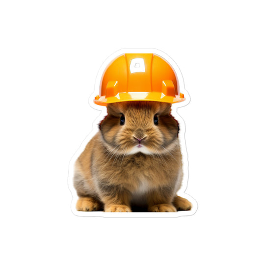 Netherland Dwarf Contractor Bunny Sticker - Stickerfy.ai