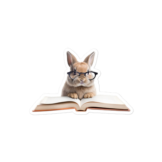 New Zealand Enthusiastic Student Bunny Sticker - Stickerfy.ai