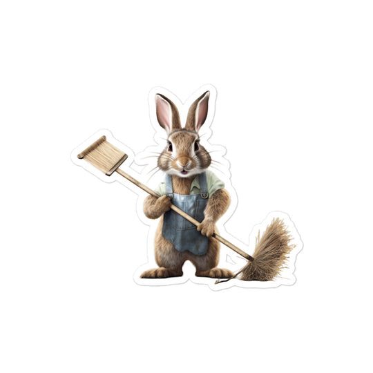 New Zealand Diligent Janitor Bunny Sticker - Stickerfy.ai