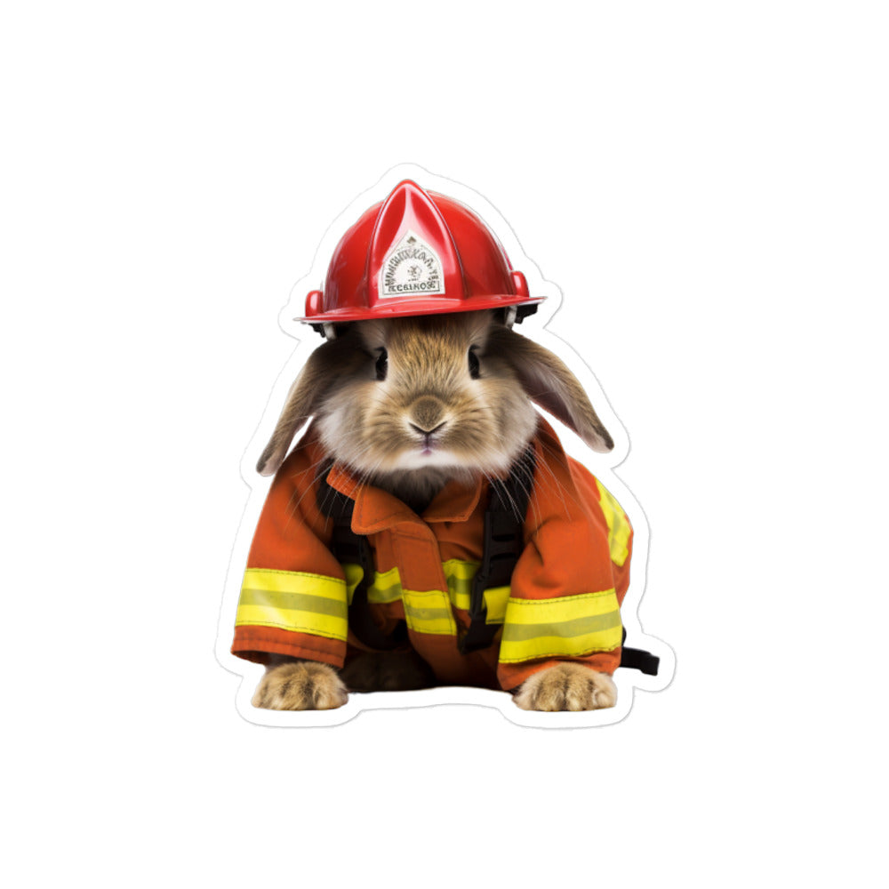 New Zealand Brave Firefighter Bunny Sticker - Stickerfy.ai