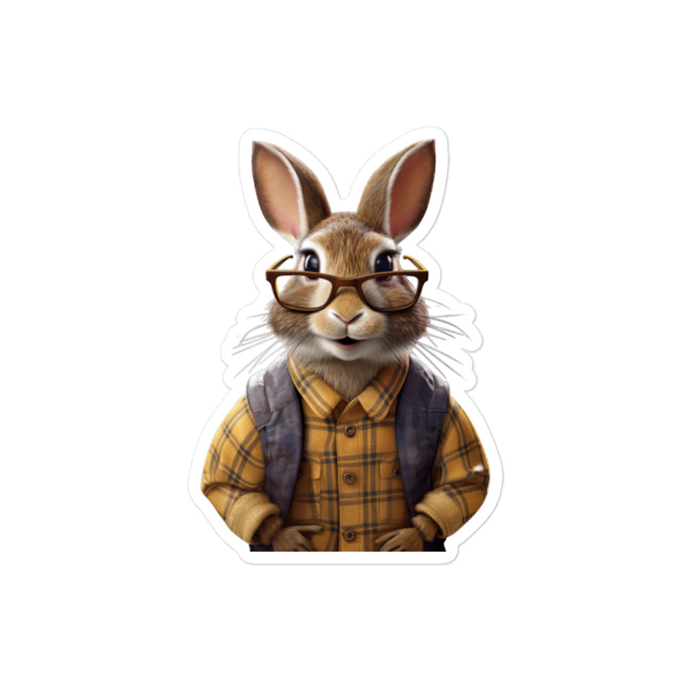 Rhinelander Enthusiastic Student Bunny Sticker - Stickerfy.ai