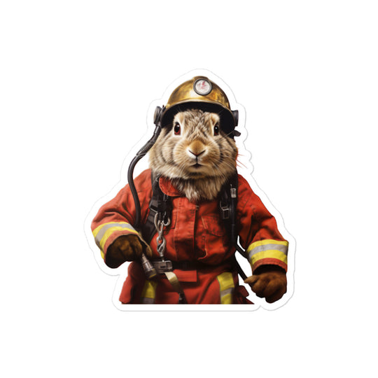 Rhinelander Brave Firefighter Bunny Sticker - Stickerfy.ai
