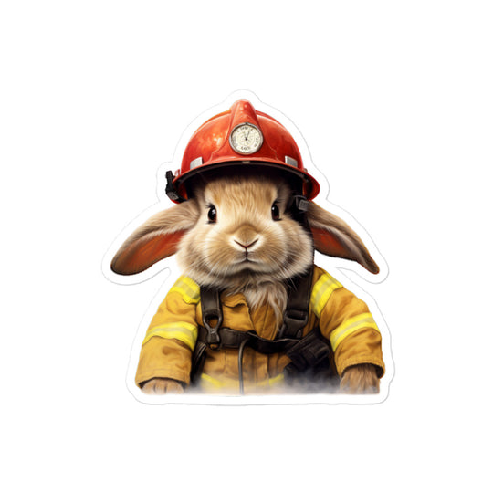 Rhinelander Brave Firefighter Bunny Sticker - Stickerfy.ai