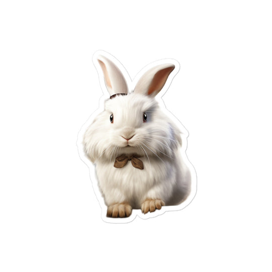 Satin Angora Transit Operator Bunny Sticker - Stickerfy.ai