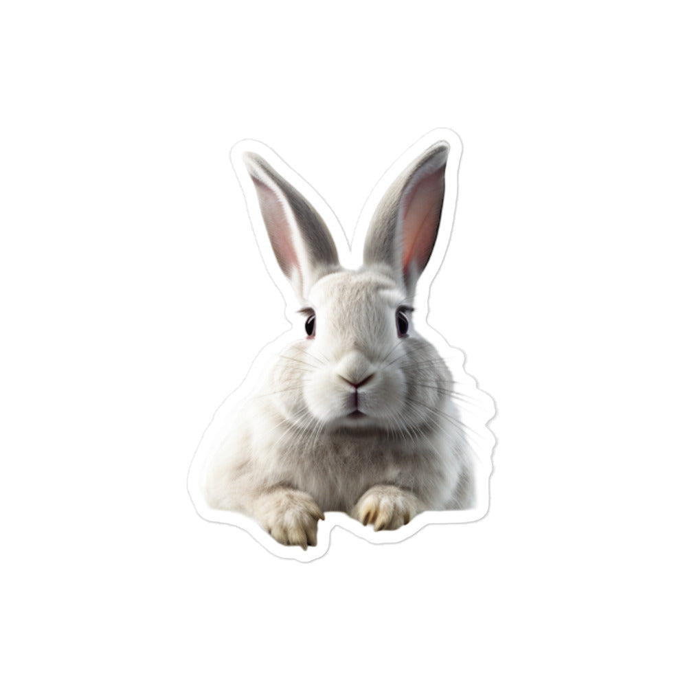 Satin Angora Transit Operator Bunny Sticker - Stickerfy.ai