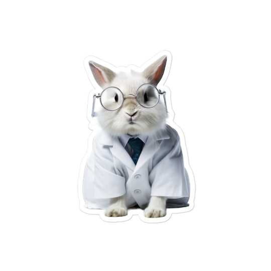 Satin Angora Compassionate Doctor Bunny Sticker - Stickerfy.ai