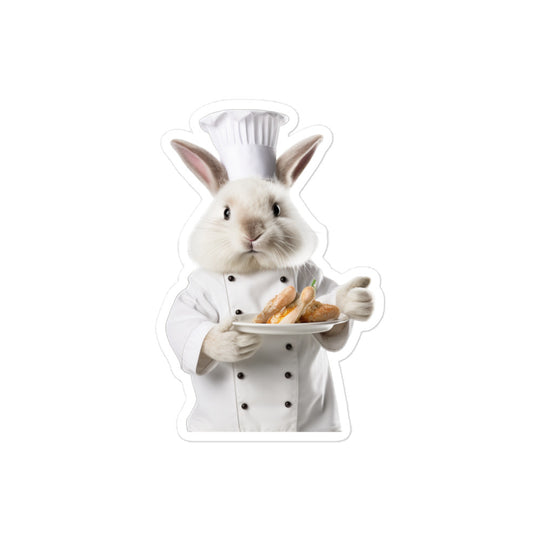 Satin Angora Chef Bunny Sticker - Stickerfy.ai