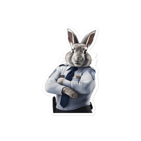 Silver Fox Security Officer Bunny Sticker - Stickerfy.ai